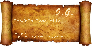 Orsós Graciella névjegykártya